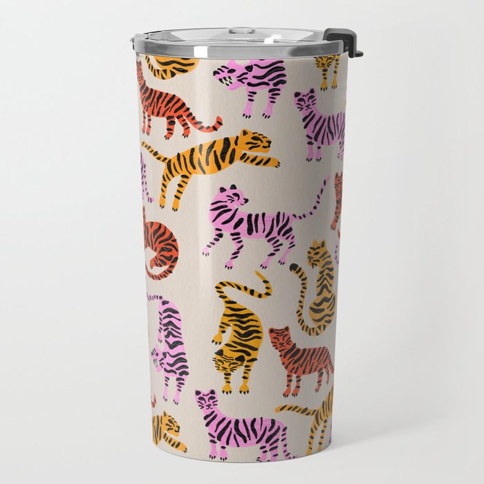 Tiger Collection - Pink & Yellow Palette Travel Mug Gallery Image 2