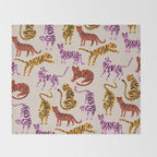 Tiger Collection - Pink & Yellow Palette Throw Blanket Gallery Image 2
