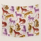 Tiger Collection - Pink & Yellow Palette Wall Tapestry Gallery Image 4