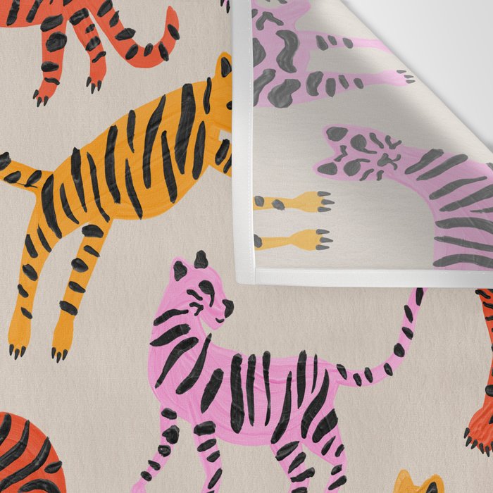 Tiger Collection - Pink & Yellow Palette Wall Tapestry Gallery Image 3