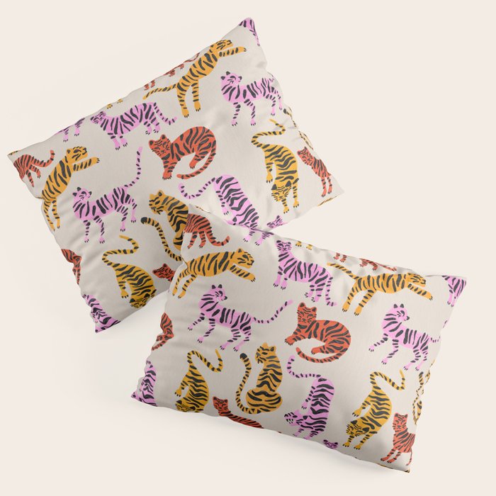 Tiger Collection - Pink & Yellow Palette Pillow Sham Gallery Image 3