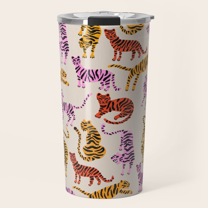Tiger Collection - Pink & Yellow Palette Travel Mug Gallery Image 1