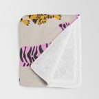 Tiger Collection - Pink & Yellow Palette Throw Blanket Gallery Image 3