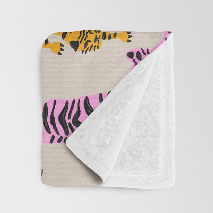 Tiger Collection - Pink & Yellow Palette Throw Blanket Gallery Image 3