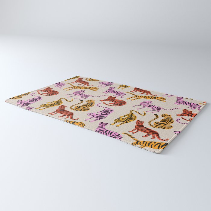 Tiger Collection - Pink & Yellow Palette Rug Gallery Image 3