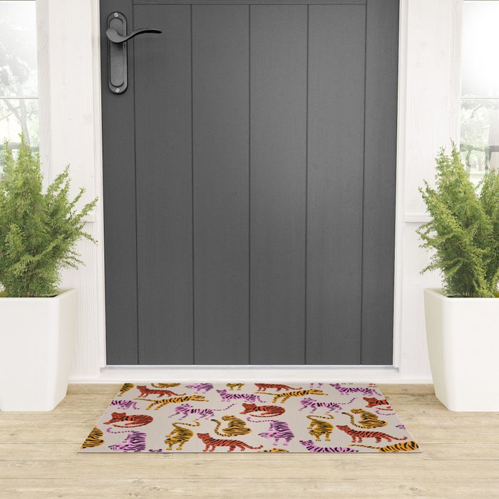Tiger Collection - Pink & Yellow Palette Welcome Mat Gallery Image 3
