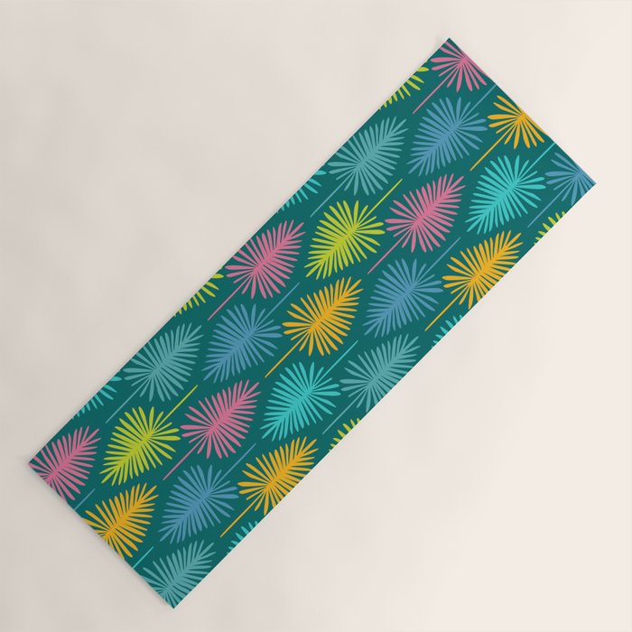 Bright Tropical Botanical Pattern Yoga Mat Gallery Image 1