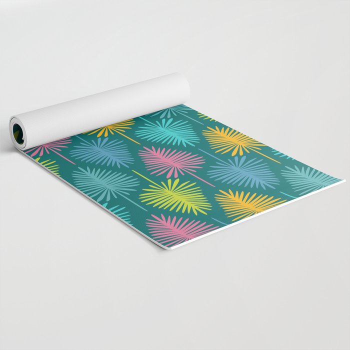 Bright Tropical Botanical Pattern Yoga Mat Gallery Image 2