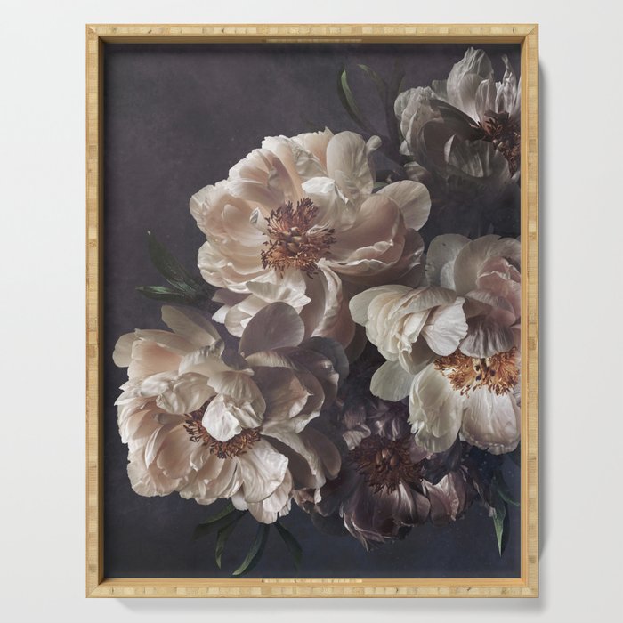 Midnight Peonies  Serving Tray Gallery Image 1