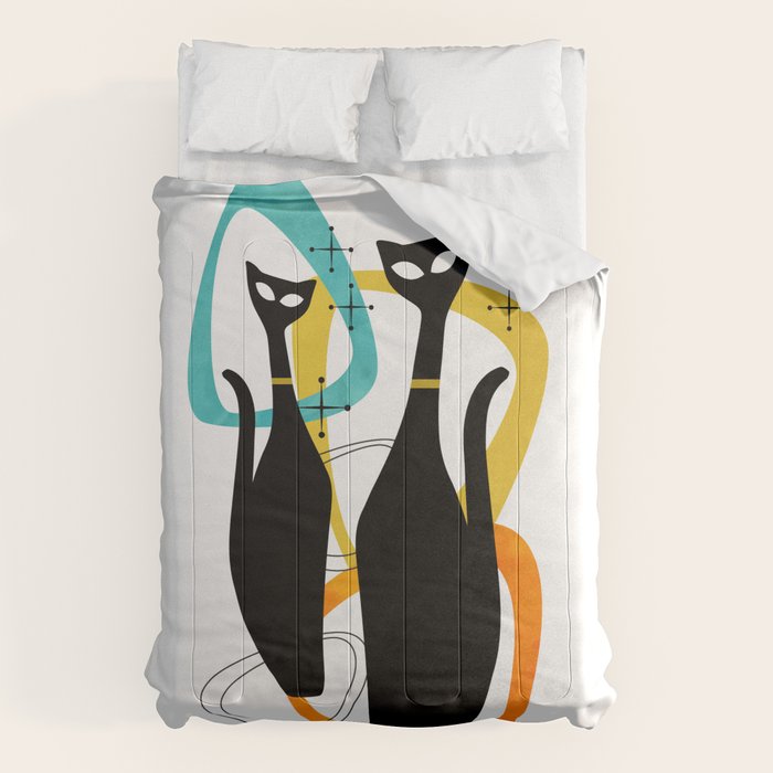 Mid Century Atomic Cats Comforter Gallery Image 6