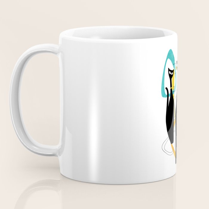 Mid Century Atomic Cats Coffee Mug Gallery Image 3