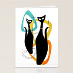 Mid Century Atomic Cats Stationery Card Gallery Image 2
