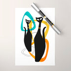 Mid Century Atomic Cats Wrapping Paper Gallery Image 1