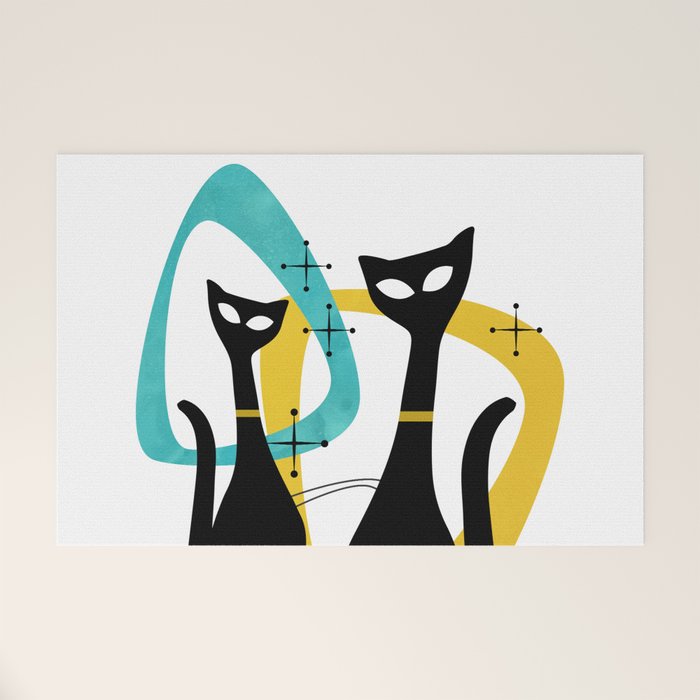 Mid Century Atomic Cats Welcome Mat Gallery Image 1