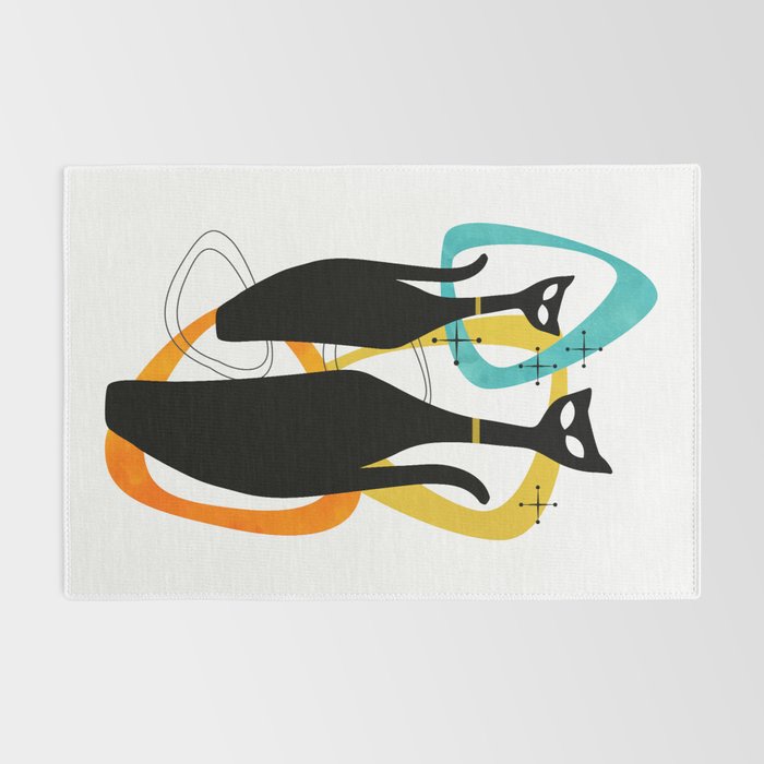Mid Century Atomic Cats Rug Gallery Image 2