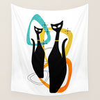 Mid Century Atomic Cats Wall Tapestry Gallery Image 4