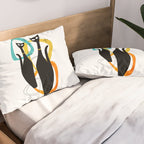 Mid Century Atomic Cats Pillow Sham Gallery Image 2