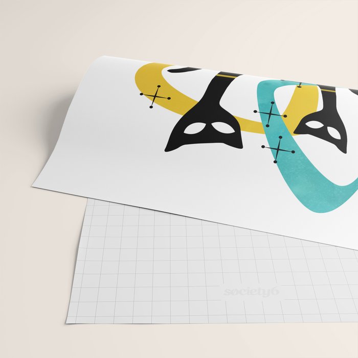 Mid Century Atomic Cats Wrapping Paper Gallery Image 2