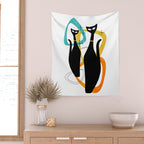 Mid Century Atomic Cats Wall Tapestry Gallery Image 2
