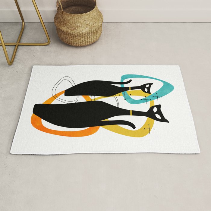 Mid Century Atomic Cats Rug Gallery Image 1