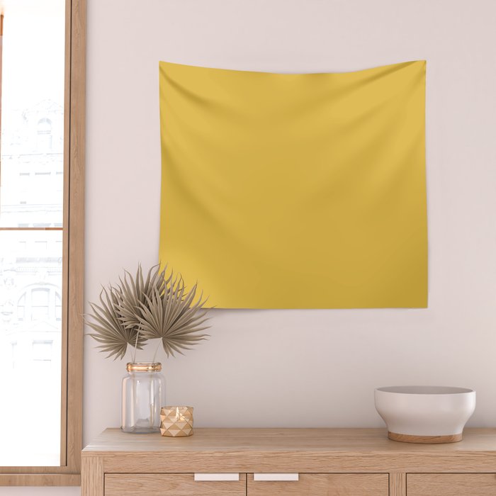 Mustard Yellow Color Wall Tapestry Gallery Image 2