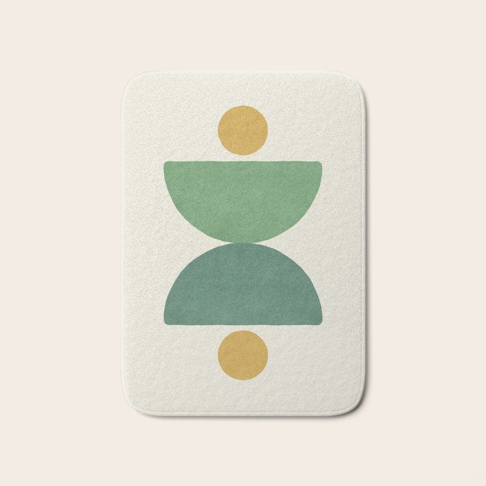 Half-circle Balance - Green Gold Bath Mat Gallery Image 1