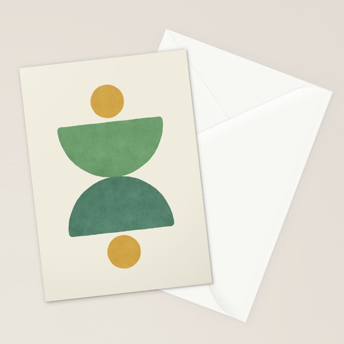 Half-circle Balance - Green Gold Stationery Card Gallery Image 2