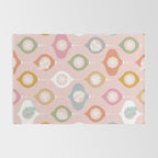 Retro Christmas Baubles Pattern on Pastel Pink Rug Gallery Image 2