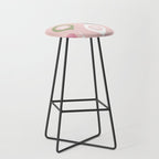 Retro Christmas Baubles Pattern on Pastel Pink Stool Gallery Image 1