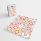 Retro Christmas Baubles Pattern on Pastel Pink Jigsaw Puzzle Gallery Image 2