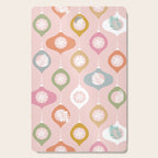 Retro Christmas Baubles Pattern on Pastel Pink Cutting Board Gallery Image 1