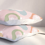 Retro Christmas Baubles Pattern on Pastel Pink Pillow Sham Gallery Image 3