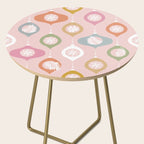 Retro Christmas Baubles Pattern on Pastel Pink Side Table Gallery Image 2