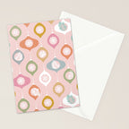 Retro Christmas Baubles Pattern on Pastel Pink Stationery Card Gallery Image 2