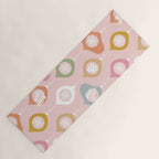 Retro Christmas Baubles Pattern on Pastel Pink Yoga Mat Gallery Image 1