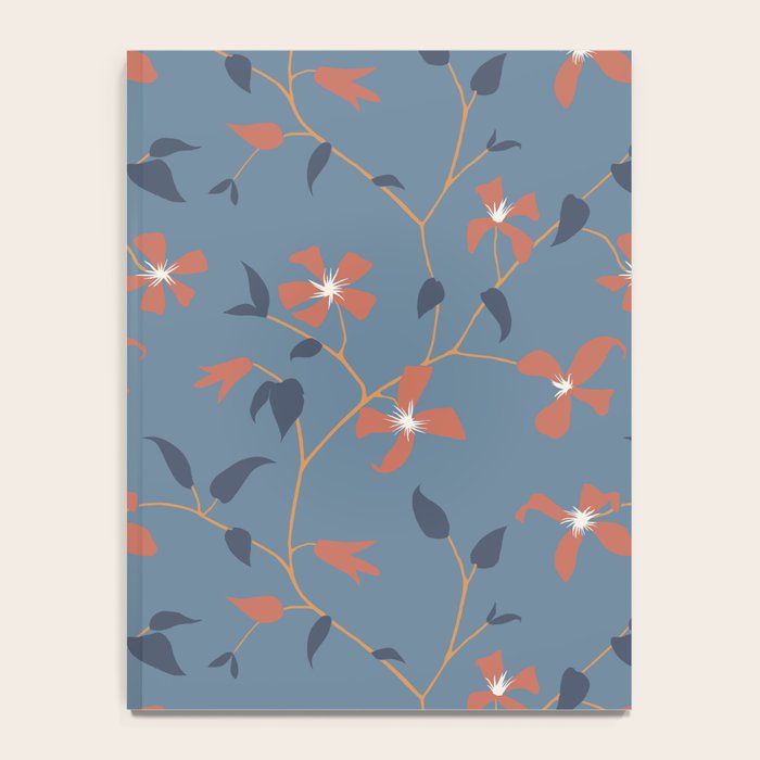 Floral Clematis Vine - Indigo Sunset Notebook Gallery Image 4