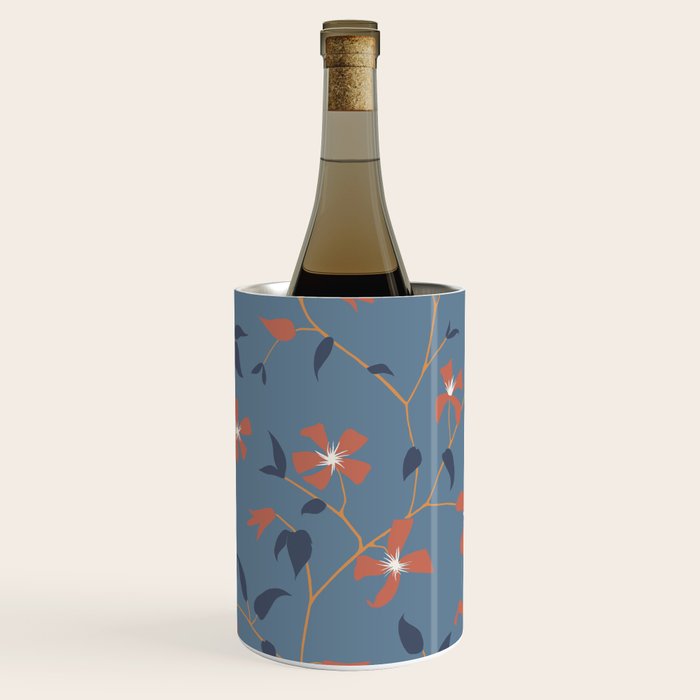 Floral Clematis Vine - Indigo Sunset Wine Chiller Gallery Image 3