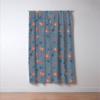Floral Clematis Vine - Indigo Sunset Window Curtain Gallery Image 3