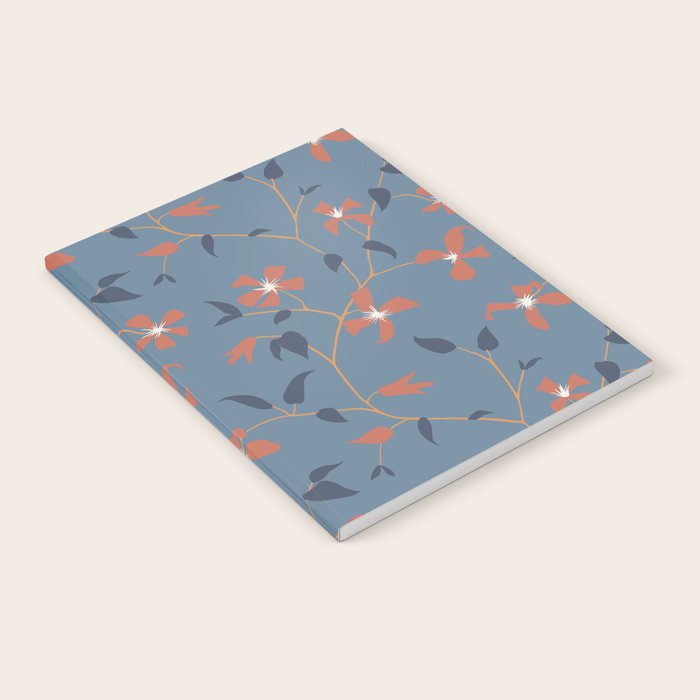 Floral Clematis Vine - Indigo Sunset Notebook Gallery Image 1