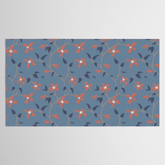 Floral Clematis Vine - Indigo Sunset Tablecloth Gallery Image 2