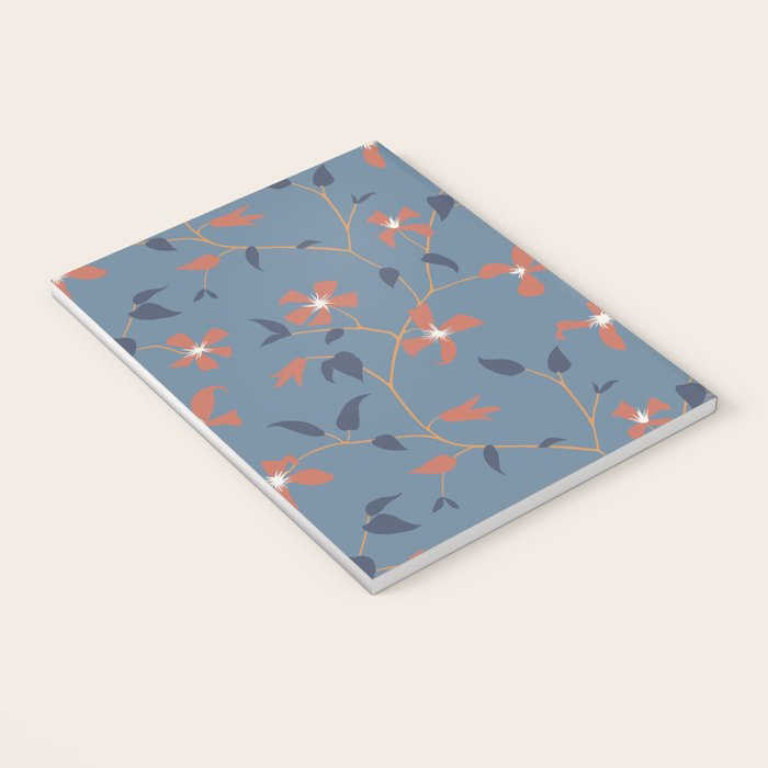 Floral Clematis Vine - Indigo Sunset Notebook Gallery Image 3