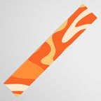 Retro Liquid Swirl Abstract Pattern Square in Orange and Tangerine Tones Table Runner Gallery Image 3