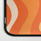 Retro Liquid Swirl Abstract Pattern Square in Orange and Tangerine Tones Laptop Sleeve Gallery Image 3
