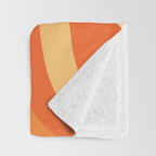 Retro Liquid Swirl Abstract Pattern Square in Orange and Tangerine Tones Throw Blanket Gallery Image 3