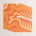 Retro Liquid Swirl Abstract Pattern Square in Orange and Tangerine Tones Wrapping Paper Gallery Image 3