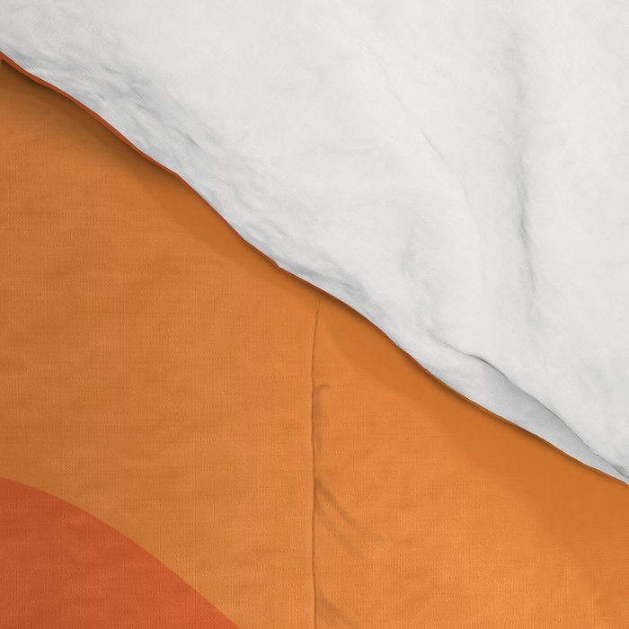 Retro Liquid Swirl Abstract Pattern Square in Orange and Tangerine Tones Comforter Gallery Image 4
