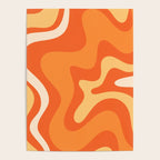 Retro Liquid Swirl Abstract Pattern Square in Orange and Tangerine Tones Poster Gallery Image 4