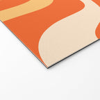 Retro Liquid Swirl Abstract Pattern Square in Orange and Tangerine Tones Welcome Mat Gallery Image 2