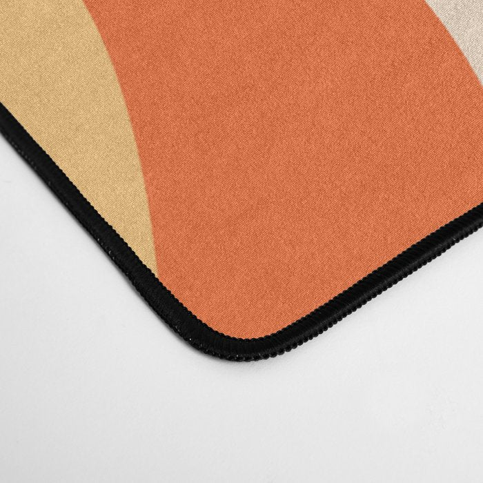 Retro Liquid Swirl Abstract Pattern Square in Orange and Tangerine Tones Desk Mat Gallery Image 4