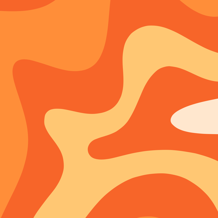 Retro Liquid Swirl Abstract Pattern Square in Orange and Tangerine Tones Coffee Mug Gallery Image 2